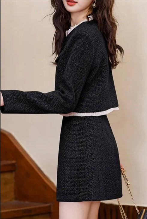Women Stylish Short Tweed Co-Ord Sets